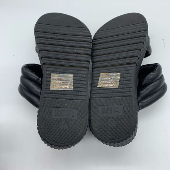 MIA Leni Platform Slide Sandal In Black Womens Size 6 Chunky - Picture 6 of 9